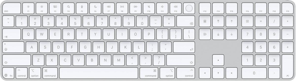 Magic Keyboard with Touch ID and Numeric Keypad for Mac models with Apple silicon (USB–C) (2026) - White Keys