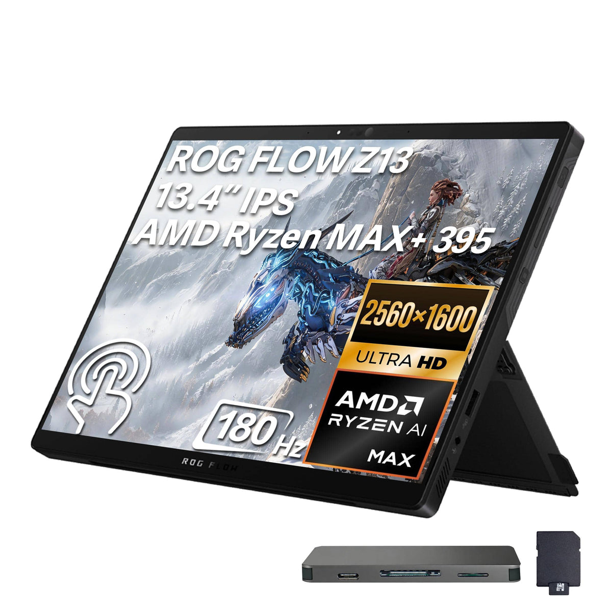 ASUS - Upgraded - ROG Flow Z13 13.4" Gaming Laptop,Ryzen AI MAX+ 395,Radeon 8060S,64GB RAM,4TB SSD+1TB Docking,Backlit,Win 11 - Black