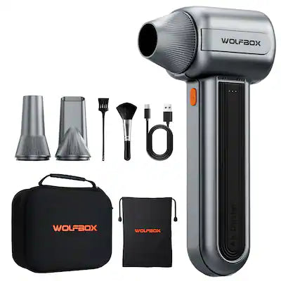 WOLFBOX - Cordless Leaf Blower, Brushless Motor with 3-Speed & Turbo Mode, Lightweight Handheld Blower for Garage, Yard Cleanup