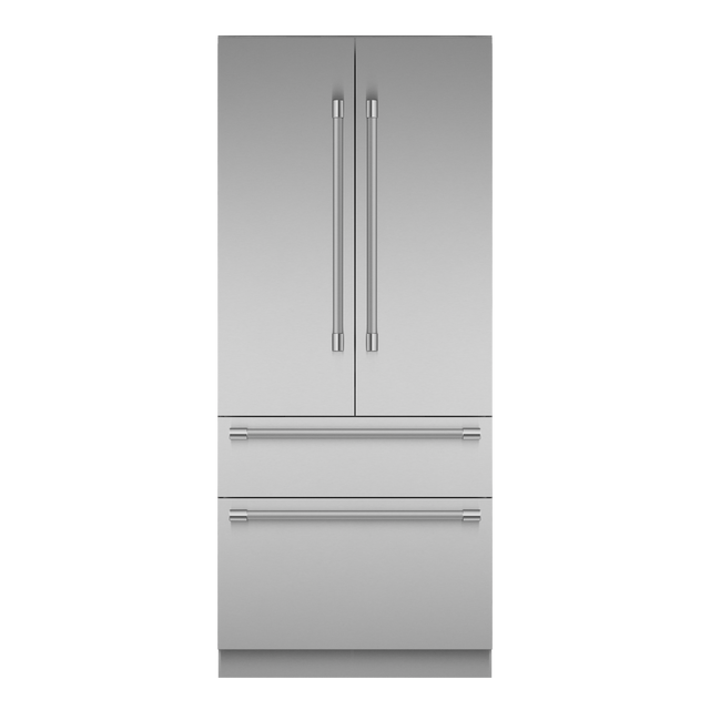 Front. Thermador - Freedom Collection 36 in Wide 18.8 Cu. Ft. Smart Built-in French Door Bottom Freezer Refrigerator - Stainless Steel.