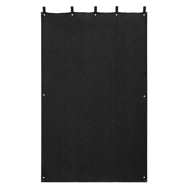 Front. VEVOR - Sound Dampening Blankets,Soundproof Curtains with 80 x 48 in, Soundproof Blanket with Grommets, Studio Grommeted Blanket - Black.