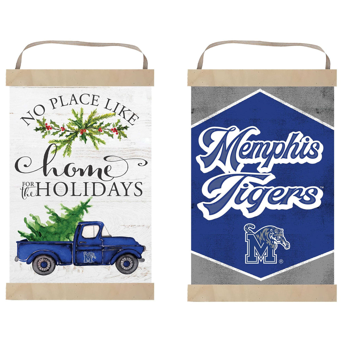 Jardine - Memphis Tigers 12" x 20" Reversible Banner Sign - White