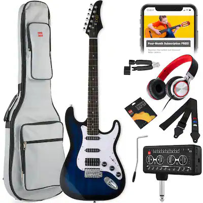 Best Choice Products - Beginner HSS Electric Guitar Kit w/ Headphone Amp, Gig-Bag, Headphones