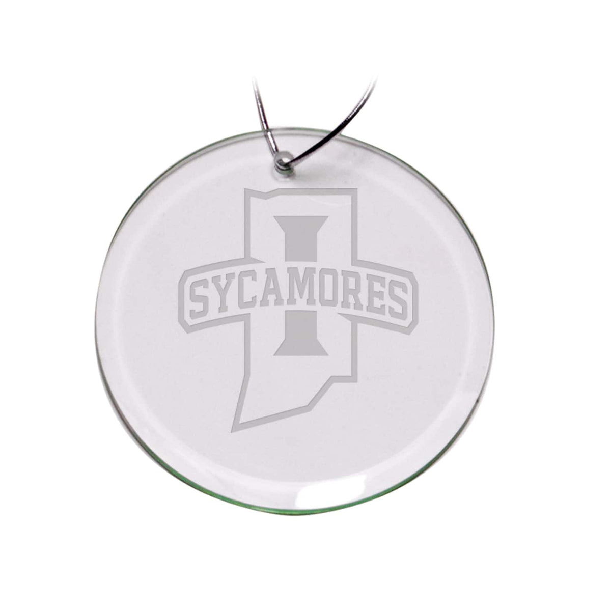 Jardine - Indiana State Sycamores 3'' Round Glass Ornament - Multicolor