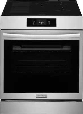 Frigidaire - Gallery 30 in. Wide 5 elements 6.2 Cu. Ft. Slide-In Electric Induction Range with Stone-Baked Pizza and 15+ Ways to Cook