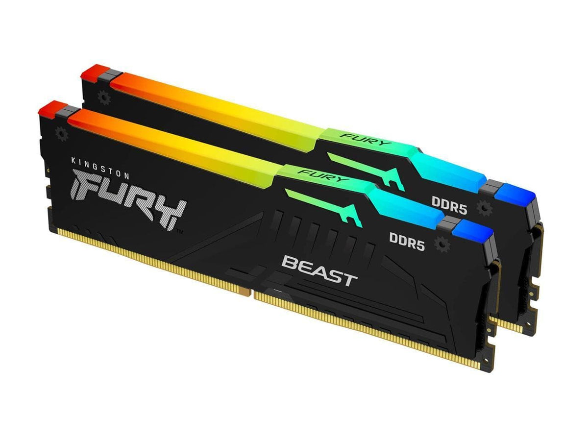 Kingston - FURY Beast 64GB (2 x 32GB) 288-Pin PC RAM DDR5 5600 (PC5 44800) Desktop Memory Model KF556C40BBAK2-64 - Black