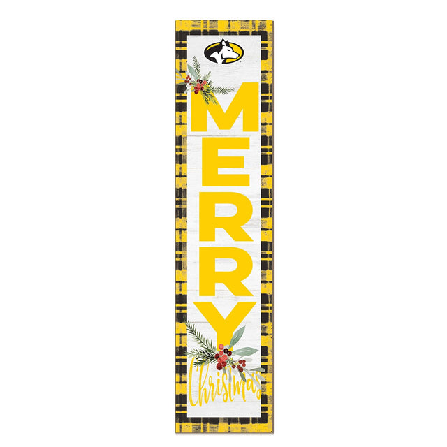 Front. Jardine - Michigan Tech Huskies 12'' x 48'' Outdoor Merry Christmas Leaner - White.