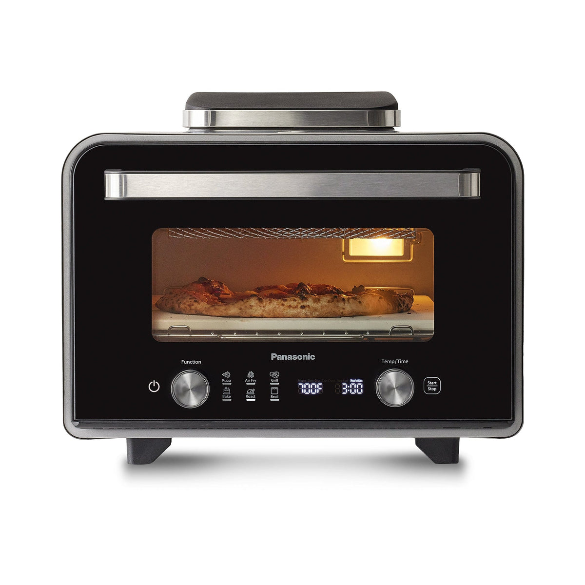 Panasonic - FlashXpress® 6-in-1 Indoor Air Fry Pizza Oven Plus - Black with silver accents