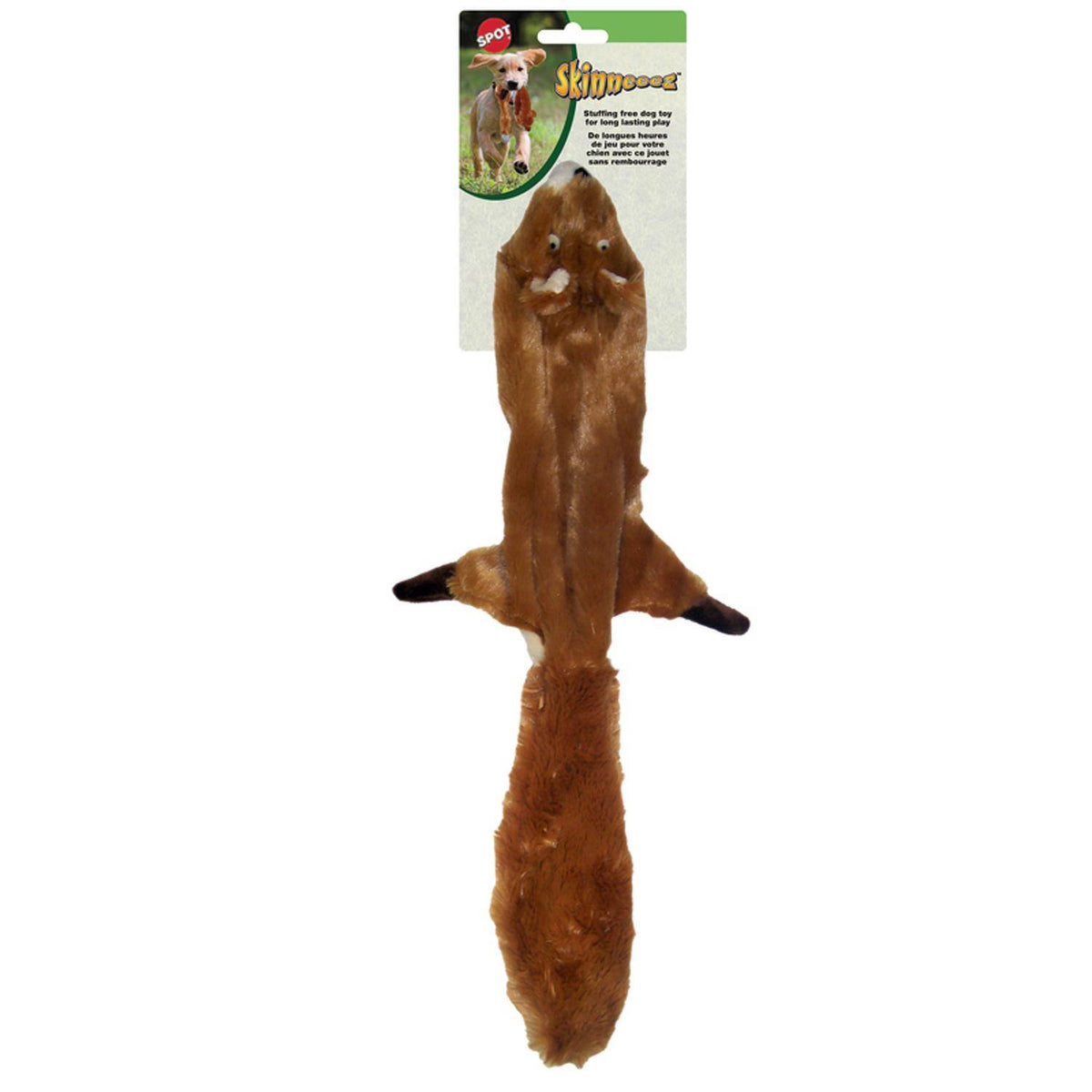 Spot - Skinneeez Plush Squirrel Dog Toy Medium - Brown