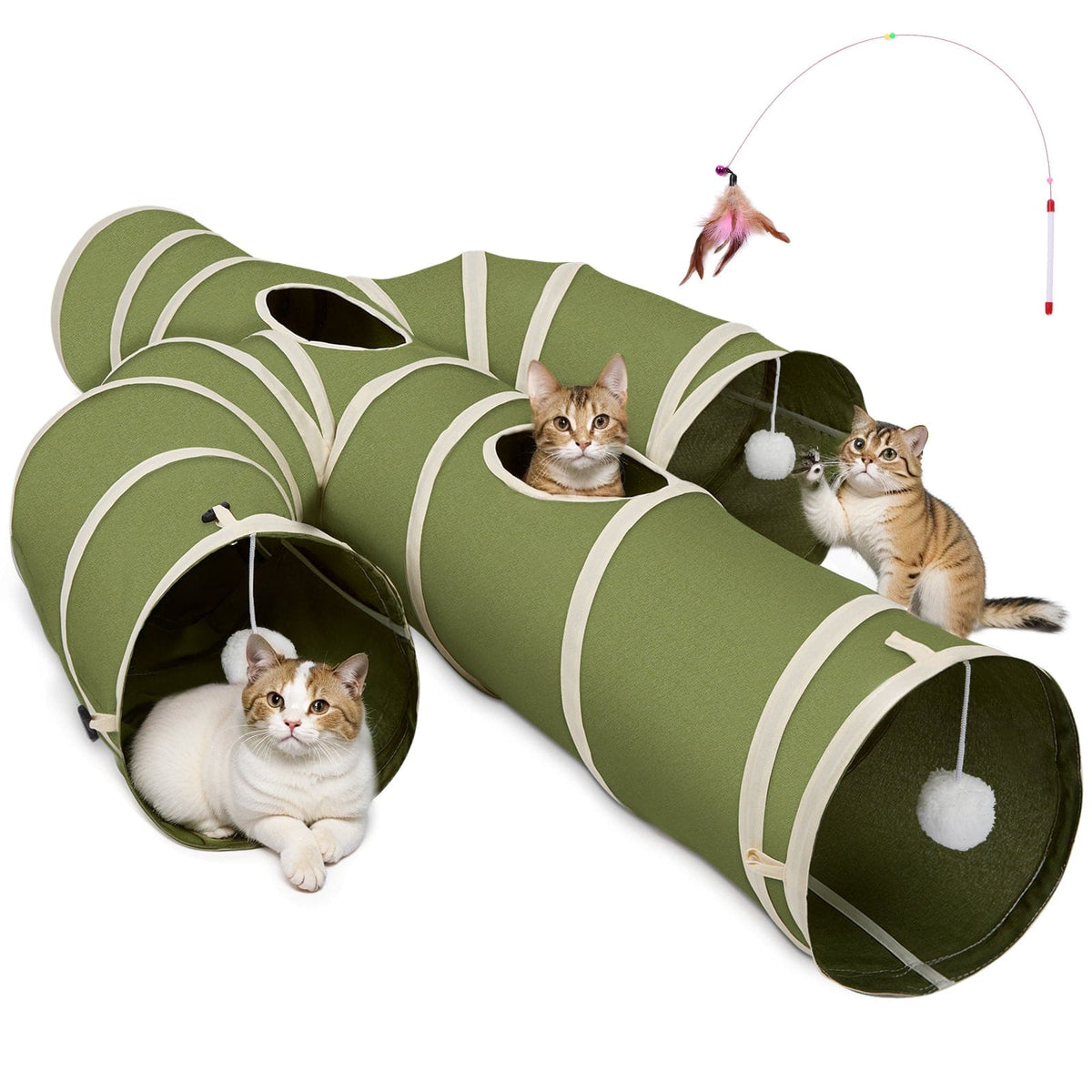 Ownpets - Cat Tunnel Cactus-Shaped Large Size - Green