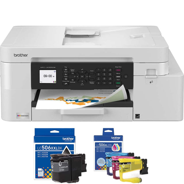brother MFC-J4355DW  
09:00  
Fax  
Copy  
Scan  
Copy  
T  
S  
Bellins  
al  
OK  
Iona  
i  
Rudo  
Fause  
4  
I  
7  
-  
-  
5  
a  
G  
9  
Snop  
Cut  
MonD  
SowT  
Colour  
INKvestment  
1  
aa  
brother  
-  
yours  
sirke  
LC  
LC506XXLBK  
MFC-J4355DW  
M-C-JESSOW  
MIC-J4557OW  
brother  
yo  
LC  
c506XL3PK  
-141AOM  
SI/  
MPC-4A70M  
5000*  
-  
|  
BX  
Soter  
LCS06X08  
CEdo  
TON  
LC  
LCS  
-  
LOSOBALY  
beother