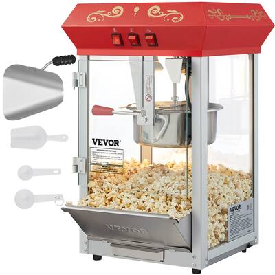 VEVOR - Popcorn Maker, 850W Popcorn Popper Machine, 8 Oz Kettle Makes 48 Cups per Batch, Countertop Popcorn Maker