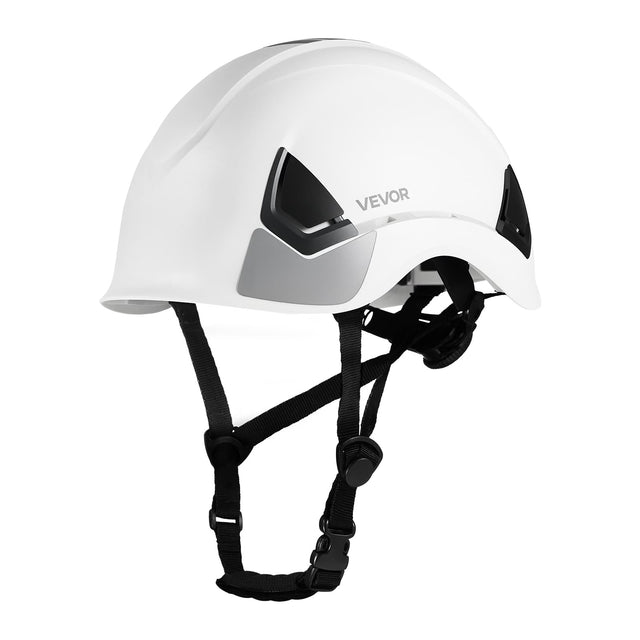 Front. VEVOR - Safety Helmet, ANSI/ISEA Z89.1 Approved ABS Safety Hard Hat with 6-Point Ratchet Suspension, Adjustable Vented Hardhat - White.