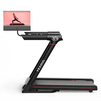 Yesoul - T3S PLUS, treadmill, 21.5-inch HD screen, 0–10% auto-incline, 8.7 mph speed, advanced cushioning, and smart app tracking