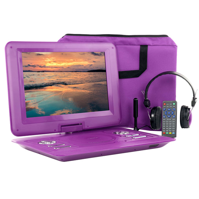 Front. Trexonic - 15.4 Inch Portable TV DVD Player with Swivel TFT LCD Screen and USB,SD,AV,HDMI Inputs - Purple.
