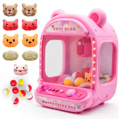 Contixo - CM2 Bear Claw Machine for Kids, Mini Arcade Prize Grabber with LED Lights, Music, Toys & Capsules, Ages 3+