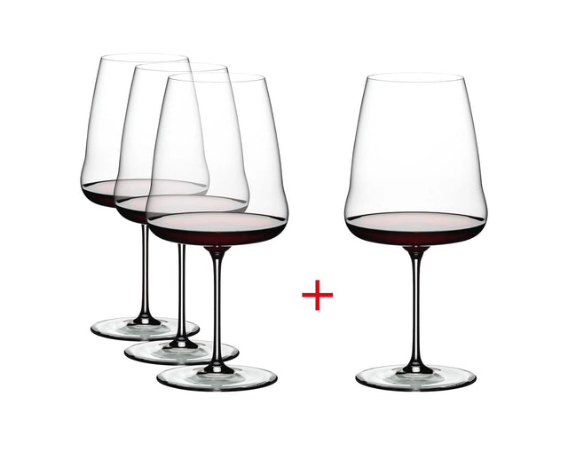 Front. Riedel - Winewings Cabernet Wine Glass, Buy 3 Get 4 - Clear.