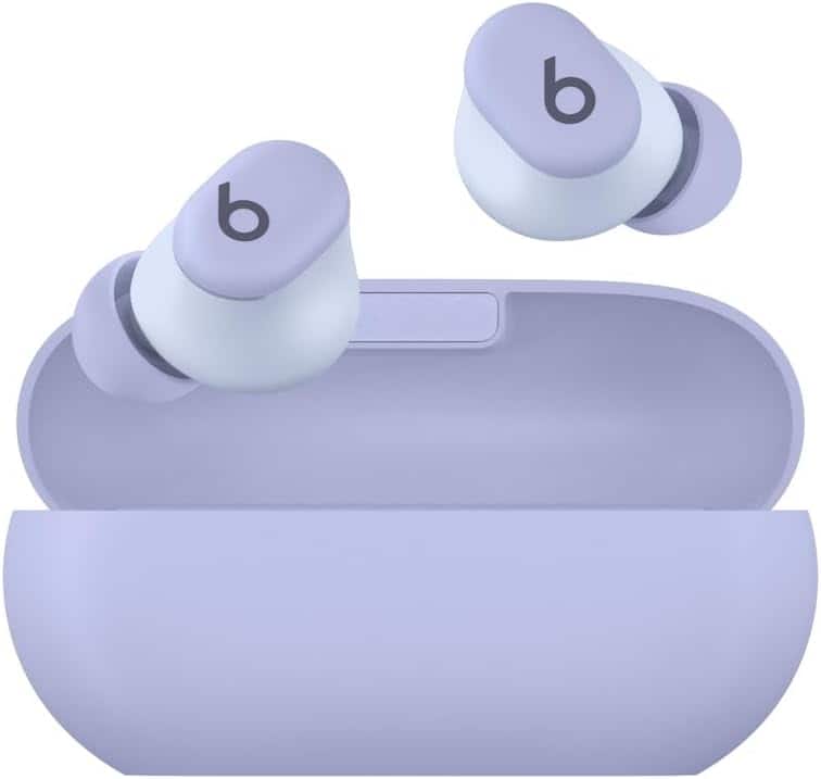 Beats - Refurbished Excellent - Solo Buds Bluetooth Wireless Noise Cancelling Earbuds with Charging Case - Arctic - Purple