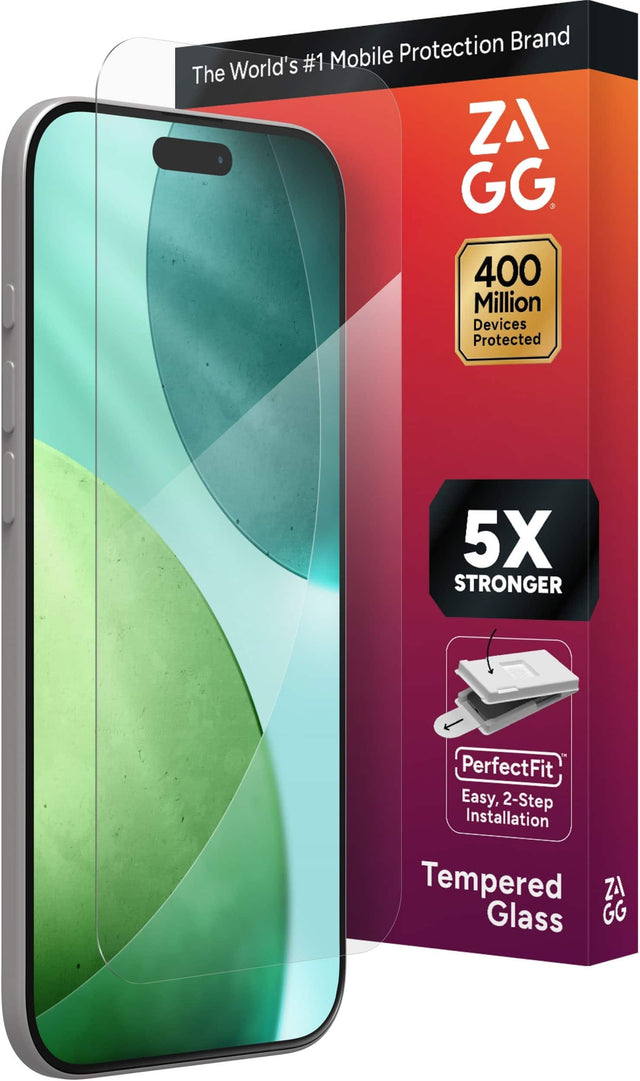 The World's #1 Mobile Protection Brand

ZAGG

400 Million Devices Protected

5X STRONGER

PerfectFit™
Easy, 2-Step Installation

Tempered Glass