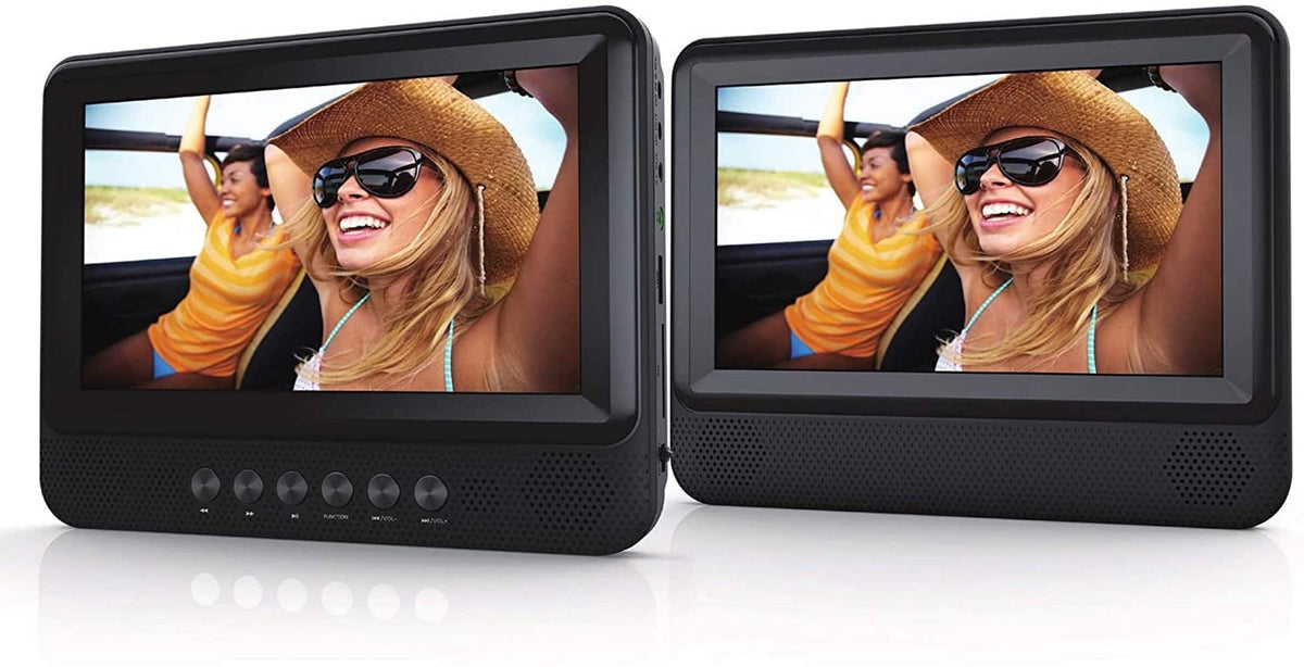 Sylvania - Refurbished Excellent - 7" Dual Screen LCD Portable DVD Player - SDVD7751 - Black