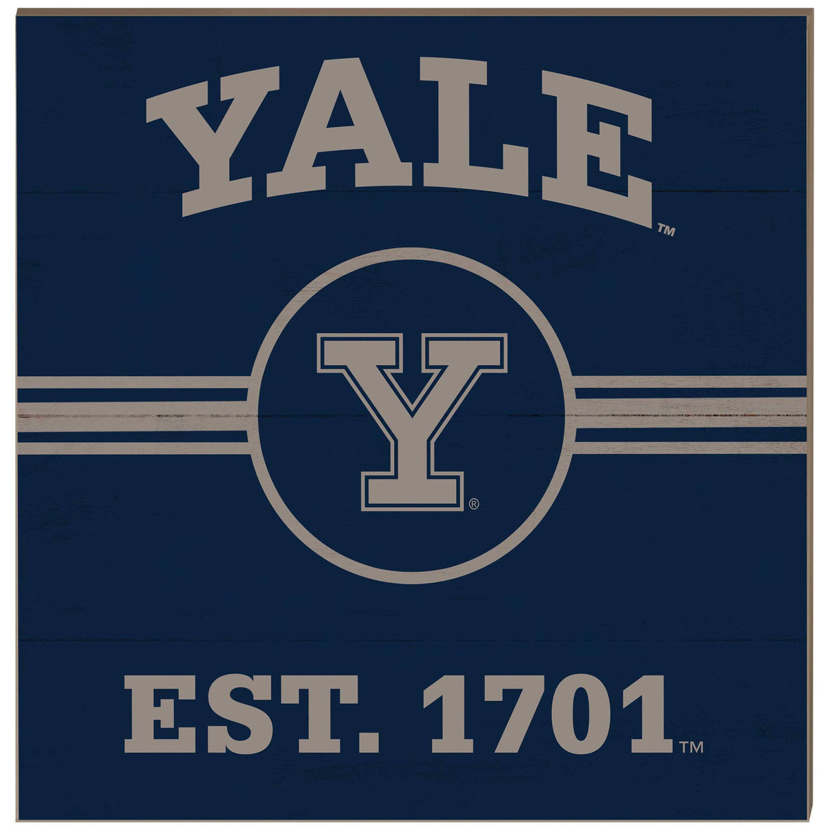 Jardine - Yale Bulldogs 10'' x 10'' Retro Team Plaque - Navy