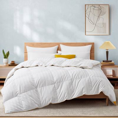 Puredown - All Season Goose Down Comforter Duvet Insert with 100% Cotton Cover - California King