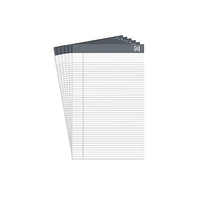 Front. TRU RED - Notepad, 5" x 8", Narrow Ruled, 50 Sheets/Pad, 6 Pads/Pack - White.