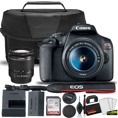 Canon - EOS Rebel T7 DSLR Camera w 18-55mm Lens Starter Bundle + w: EOS Bag + Ultra 64GB