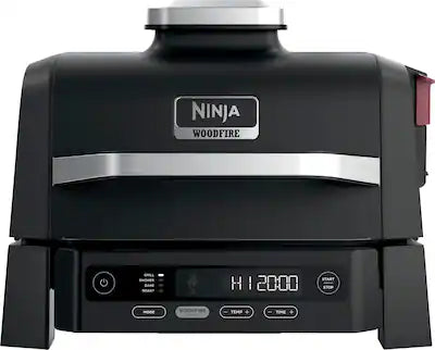 Ninja - Woodfire Outdoor Grill & Smoker, 4-in-1 Functionality, Authentic Woodfire Flavors, Electric Heat