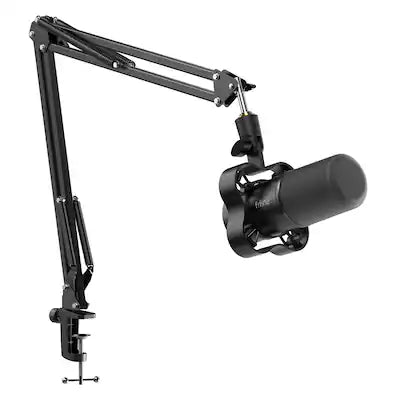 FIFINE - Dynamic Podcast Microphone Set with Boom Arm, Mute, Headphone Jack, XLR/USB Studio Mic for Streaming & Recording