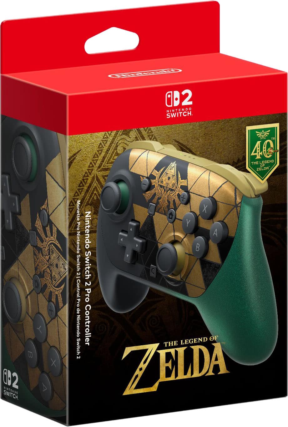 Nintendo - Switch 2 Pro Controller – The Legend of Zelda – 40th Anniversary Edition - Multi