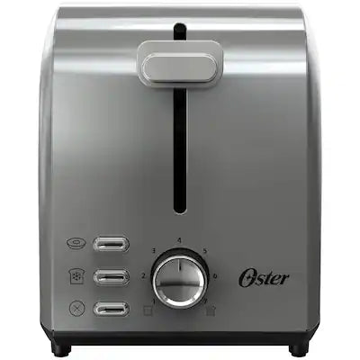 Oster - 2-Slice Toaster with Extra Wide Slots, 7 Shade Settings, Stainless Steel
