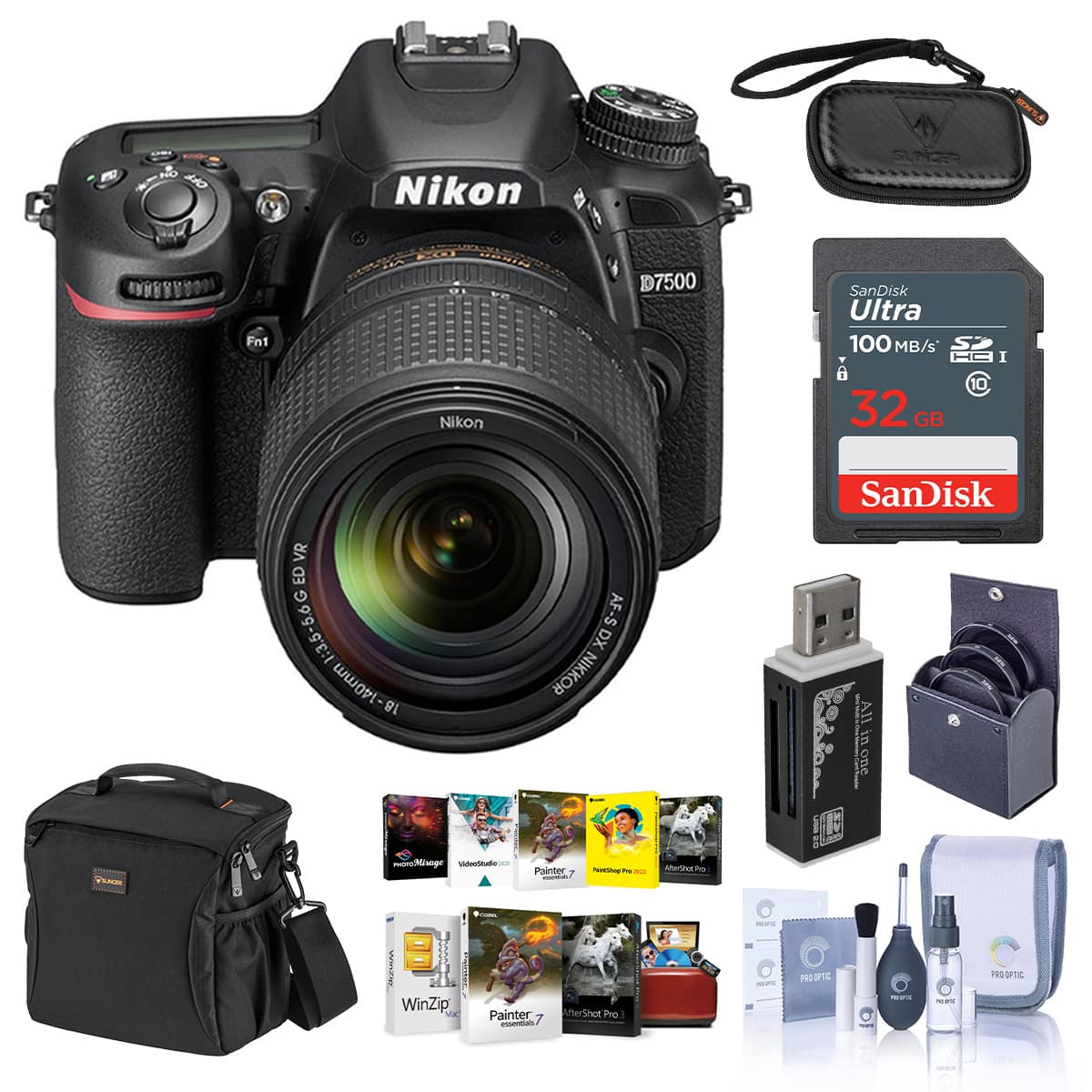 Bundle - Nikon - D7500 DSLR with 18-140mm VR Lens - With Free PC Accessory