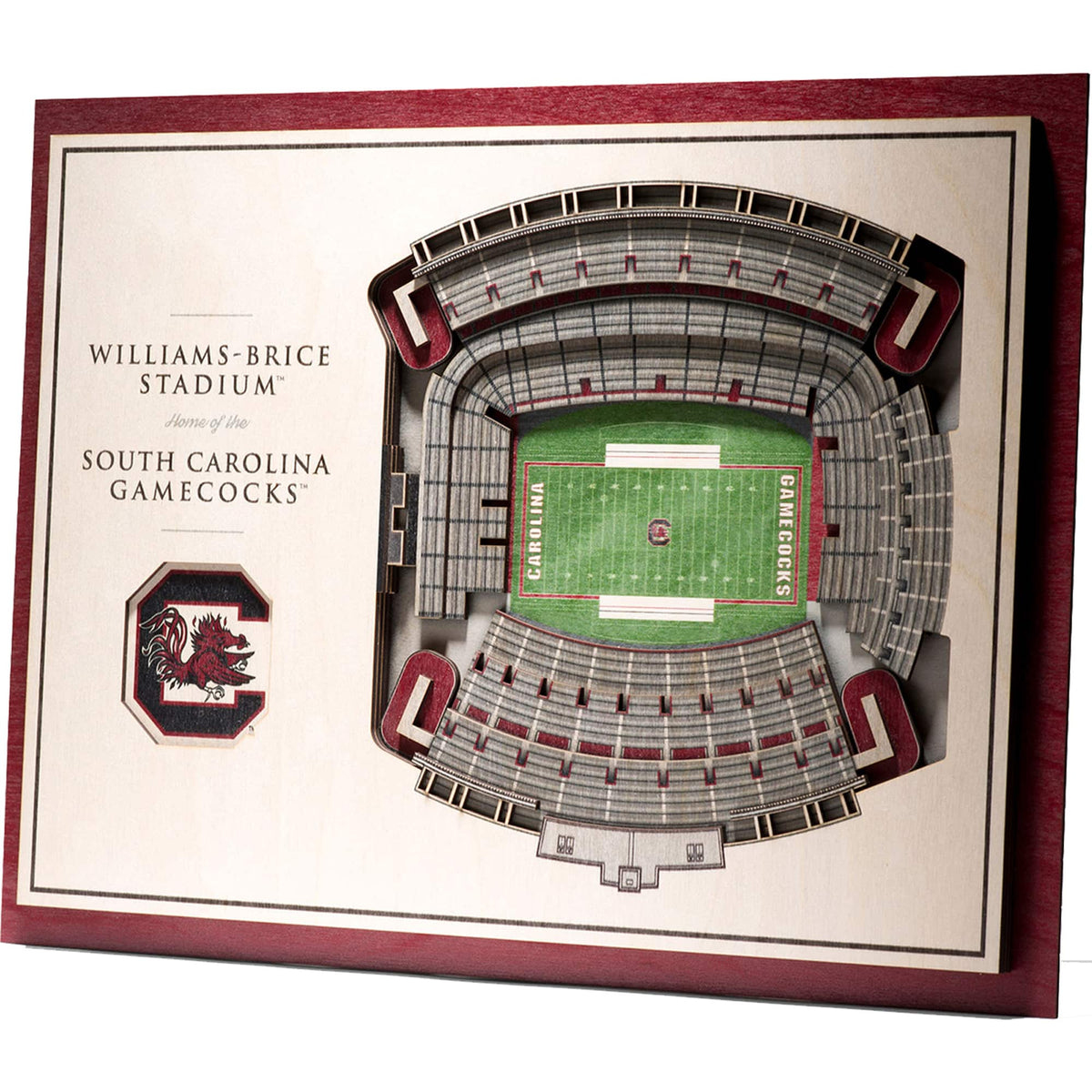 YouTheFan - South Carolina Gamecocks 17'' x 13'' 5-Layer StadiumViews 3D Wall Art - Brown