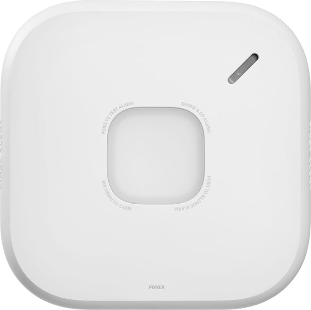 The text on the image reads: "ALARM TEST TO PUSH SMOKE & ALARM AIR FRESH TO MOVE PUSH TO ALARM SILENCE POWER." This text is grouped and corrected as follows:

"ALARM TEST TO PUSH SMOKE & ALARM AIR FRESH TO MOVE PUSH TO ALARM SILENCE POWER."