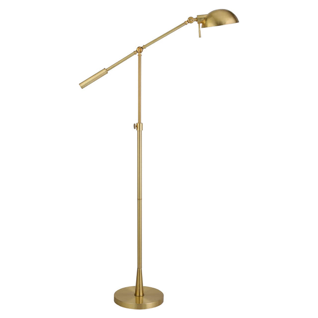 Front. Hudson&Canal - Dexter Height Adjustable Floor Lamp - Brushed Brass.