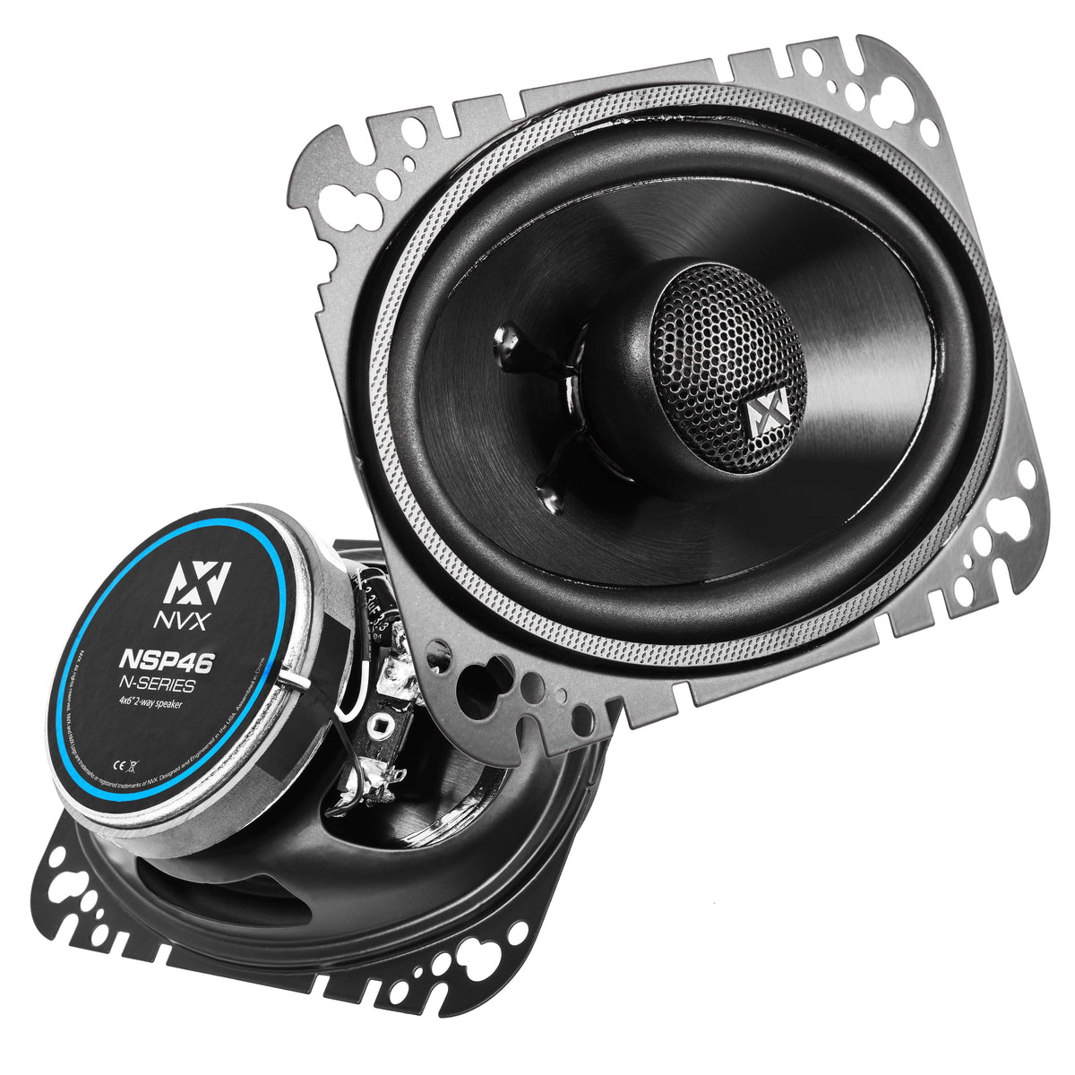 NVX - NSP46 100W RMS N-Series 4x6" 2-Way Coaxial Speakers (Pair) - Black