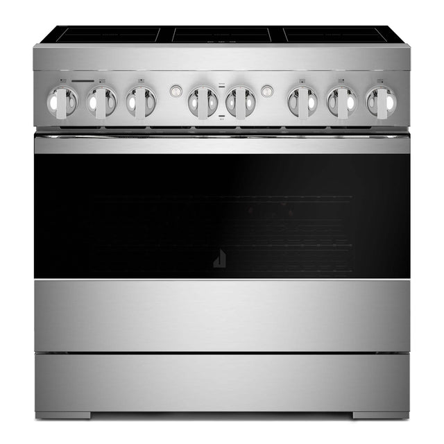 Front. JennAir - 36 in. Wide 4 Elements NOIR 5.1 Cu. Ft. Freestanding Electric Induction Range - Stainless Steel.