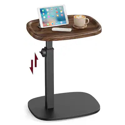Songmics Home - Couch Table, C-Shaped Sofa Side End Table, Bedside Table, Adjustable Height, for Small Spaces, 11.8 x 15.7 x 27.2 Inches