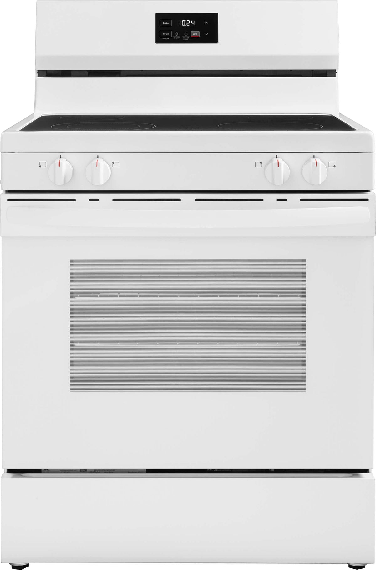 Insignia™ - 30 in. Wide 4 Elements 5.3 Cu. Ft. Freestanding Electric Range with Dual-Size Burner and Storage Drawer - White