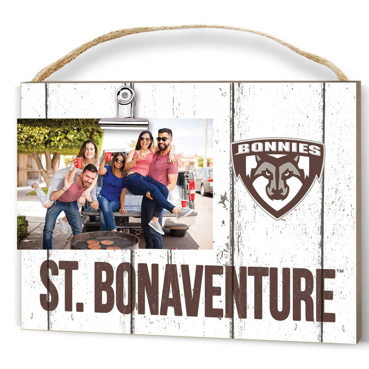 Jardine - St. Bonaventure Bonnies 8" x 10" Weathered Clip It Frame - White