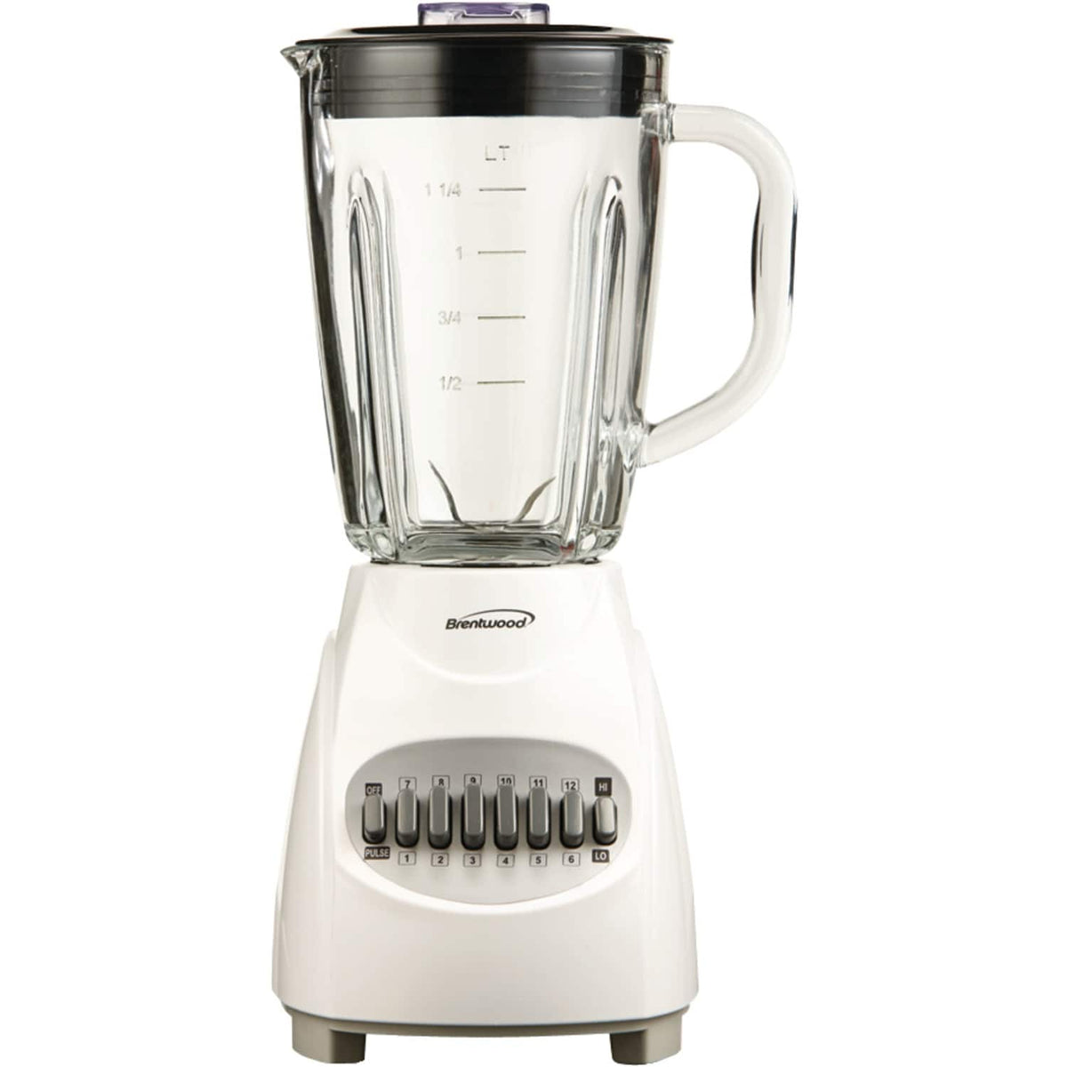 Brentwood - 42 oz 12-Speed, Pulse Electric Blender with Glass Jar - White