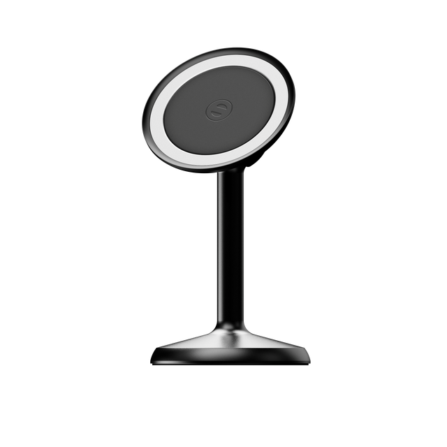 Front. OhSnap - Desk Stand- Magnetic Phone Desk Mount - Black.