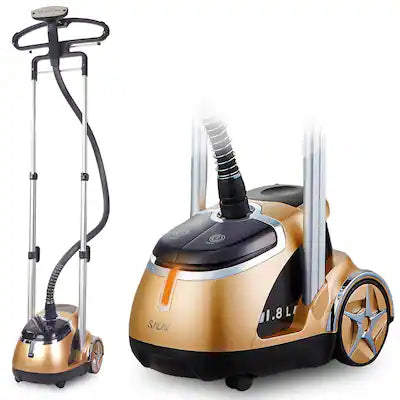 SALAV - Pro Series Garment Steamer with Foot Pedal Controls And Dual Support Bars