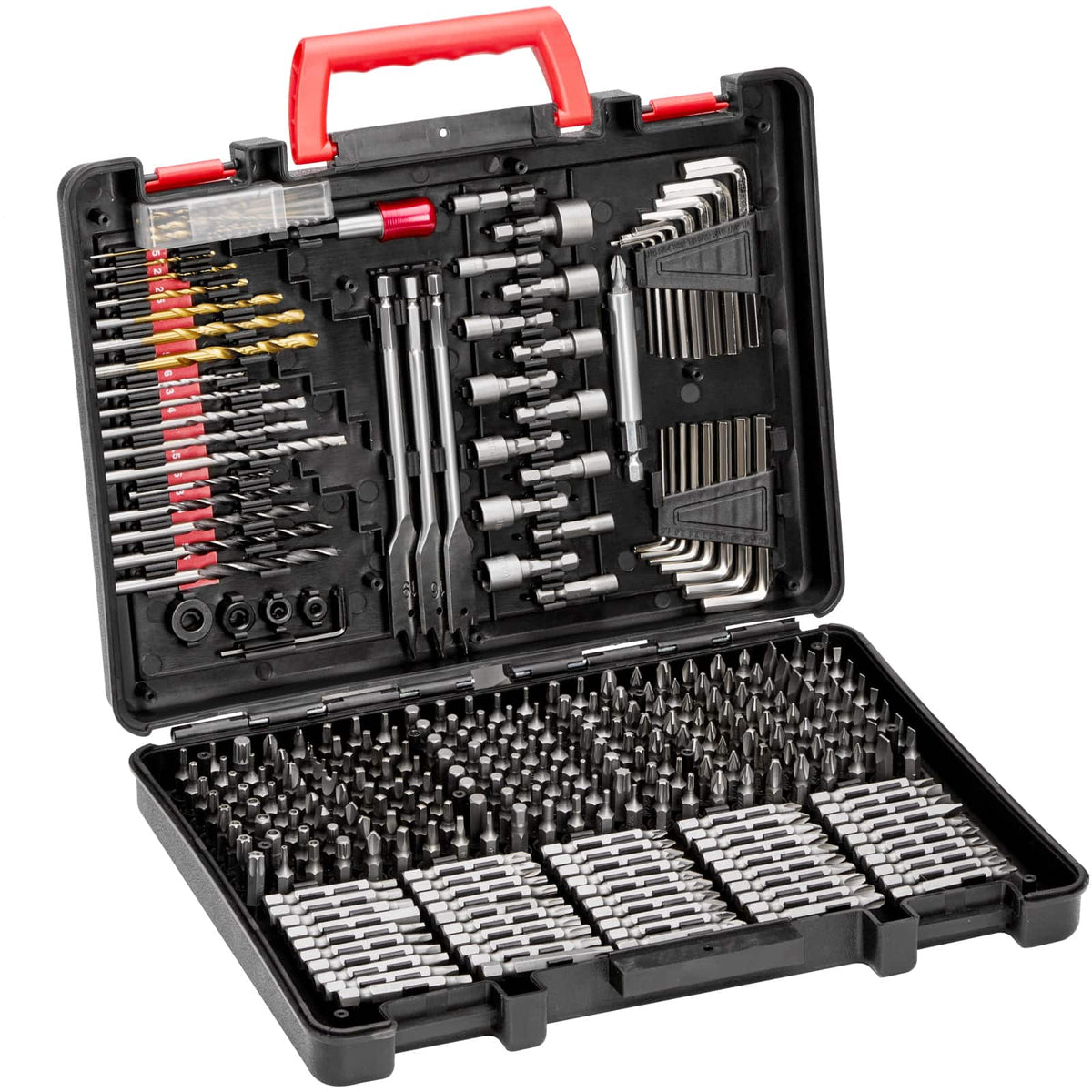 VEVOR - Drill Bit Set,318 Pieces Drill and Driver Bit Set, Screwdriver Bit Set Suit Wood Metal Cement Drilling and Screw Driving - Black