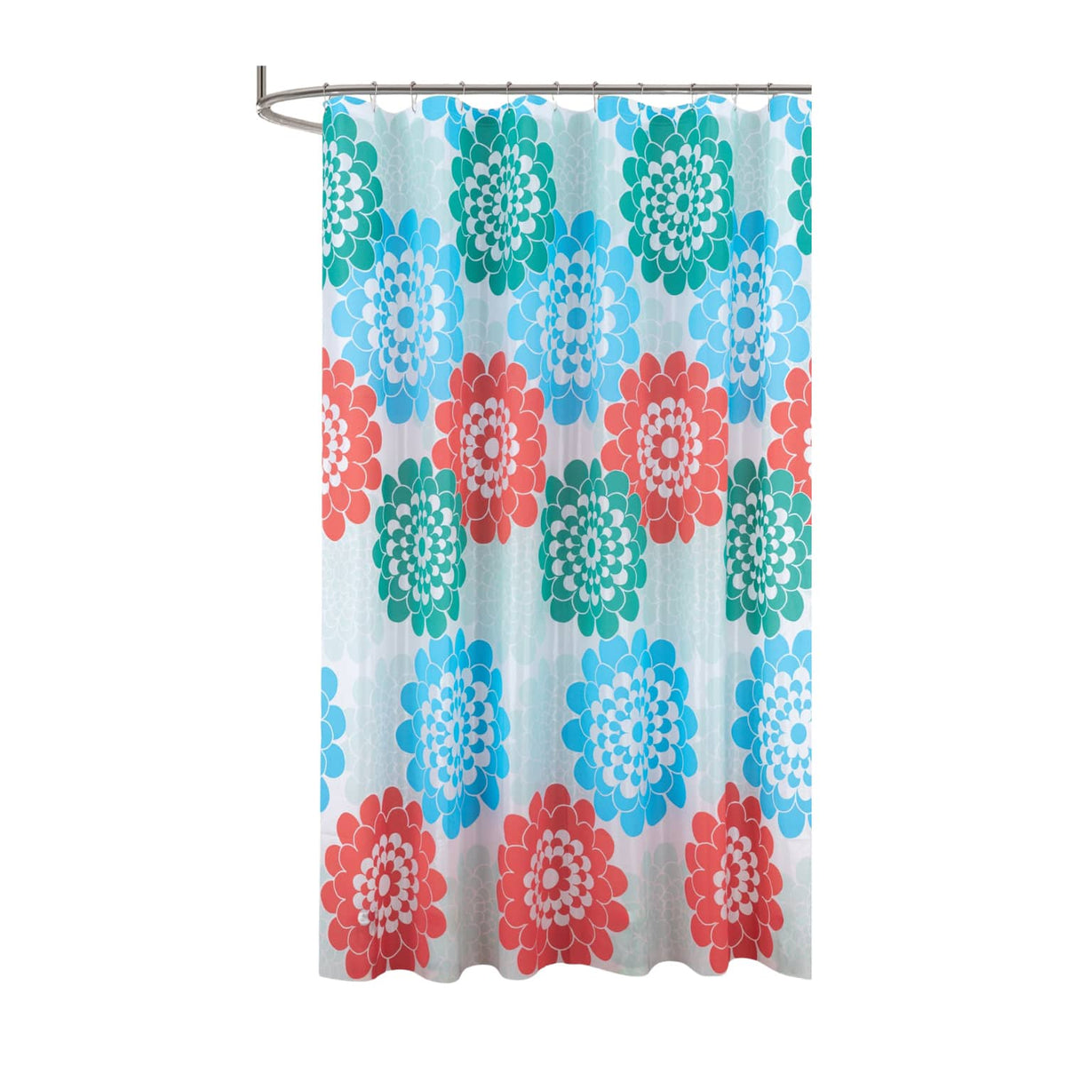 RT Designers Collection - 90GSM Peva Glit Printed Marigold Shower Curtain 70" x 72" Muticolor - Multicolor