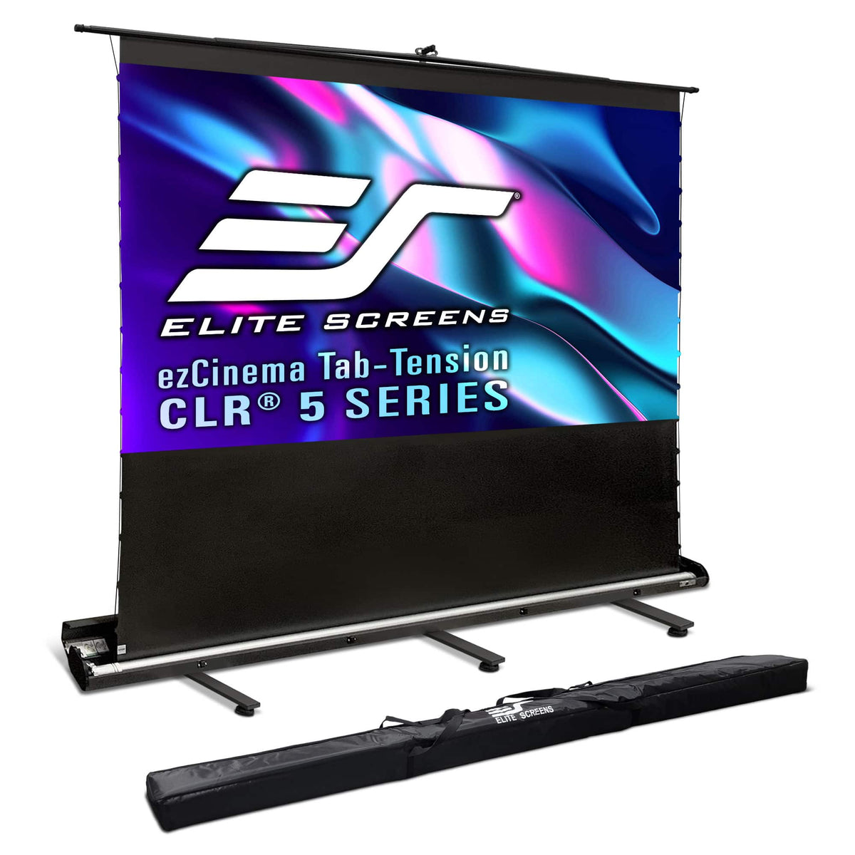 Elite Screens - ezCinema Tab-Tension CLR® 5, 122" D,16:9,Portable Ceiling Light Rejecting Pull-Up Ultra-Short-Throw Screen FT122H-CLR5