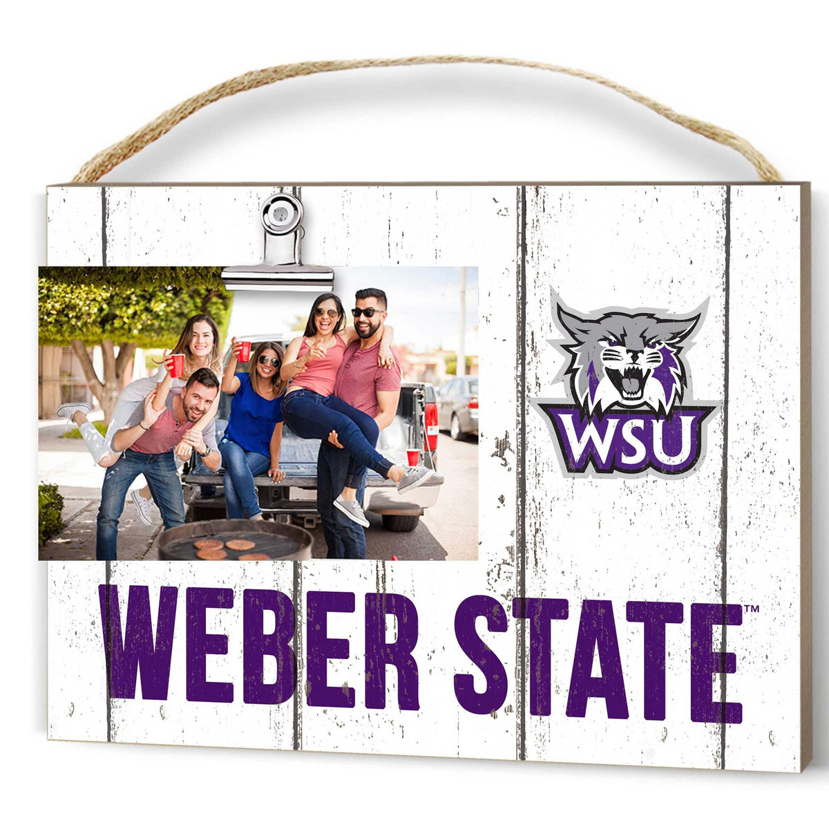 Jardine - Weber State Wildcats 8" x 10" Weathered Clip It Frame - White