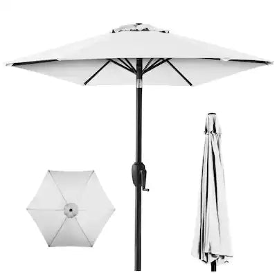 Best Choice Products - 7.5ft Heavy-Duty Outdoor Market Patio Umbrella w/ Push Button Tilt, Easy Crank