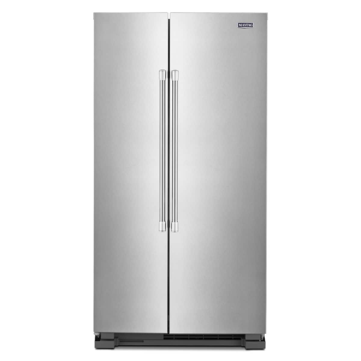 Maytag - 36 in. Wide 25 cu. ft. Side-by-Side Refrigerator with Humidity-Controlled FreshLock Crisper - Fingerprint-Resistant Stainless Finish